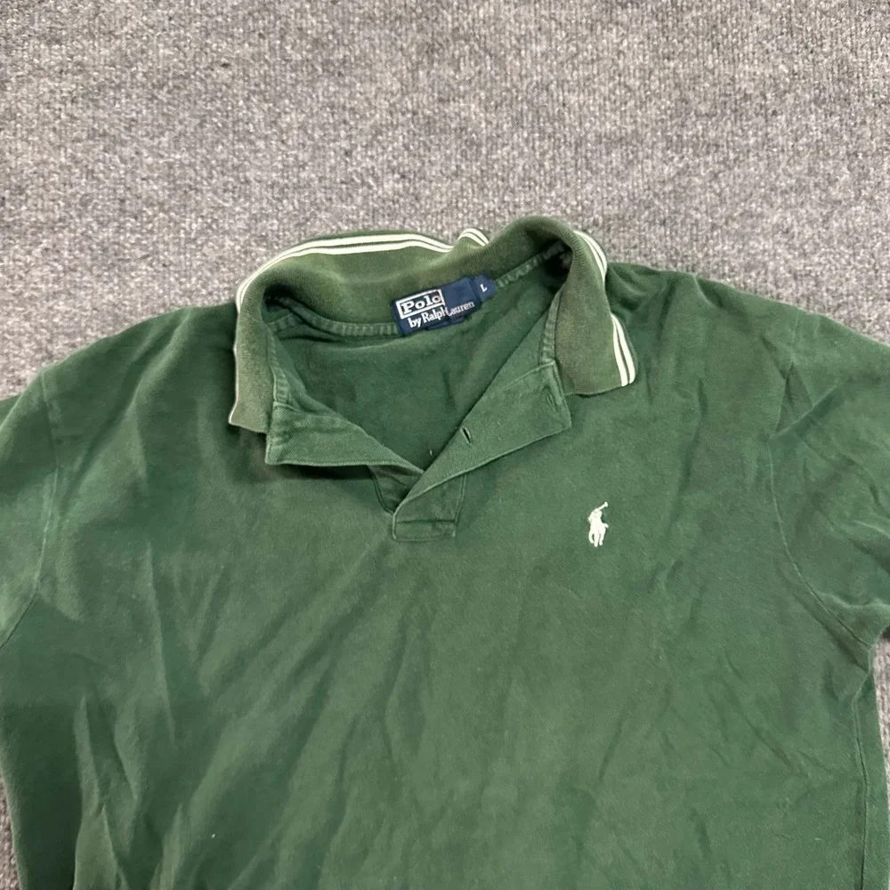 Polo Ralph Lauren Polo Mens Size L Green Short Sleeve Cotton Rips Holes Casual
